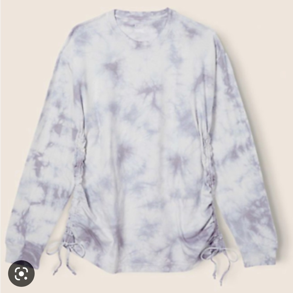 VS Pink Tie Dye Campus Ruched Tee Shirt